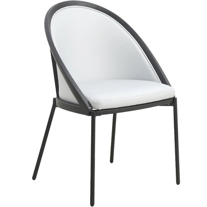 Urbane Upholstered Faux Leather Dining Chair with Powder Coated Steel Legs by LeisureMod