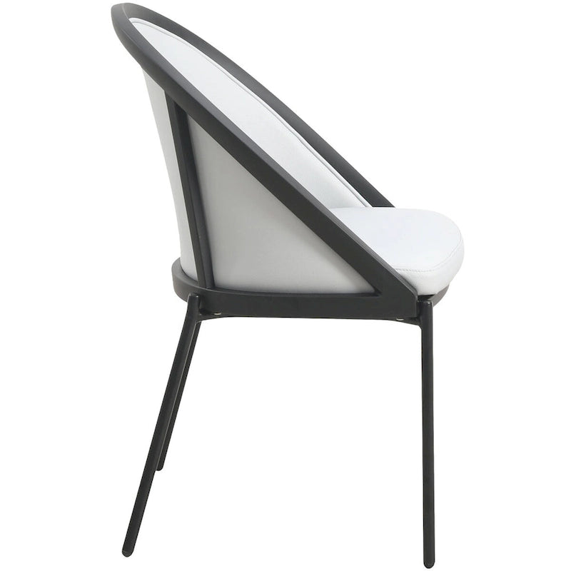 Urbane Upholstered Faux Leather Dining Chair with Powder Coated Steel Legs by LeisureMod