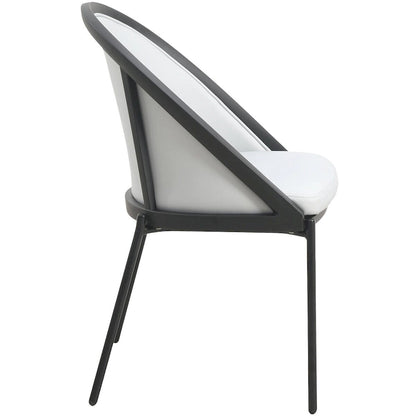 Urbane Upholstered Faux Leather Dining Chair with Powder Coated Steel Legs by LeisureMod