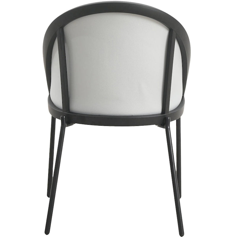 Urbane Upholstered Faux Leather Dining Chair with Powder Coated Steel Legs by LeisureMod