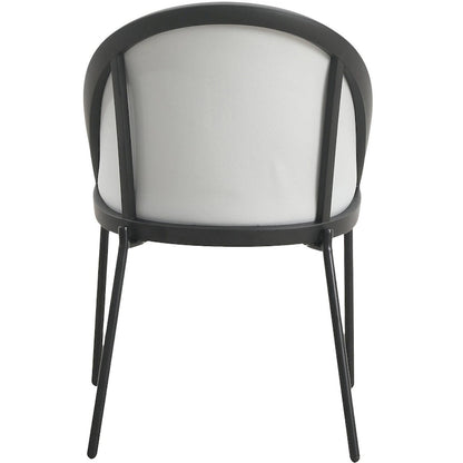 Urbane Upholstered Faux Leather Dining Chair with Powder Coated Steel Legs by LeisureMod