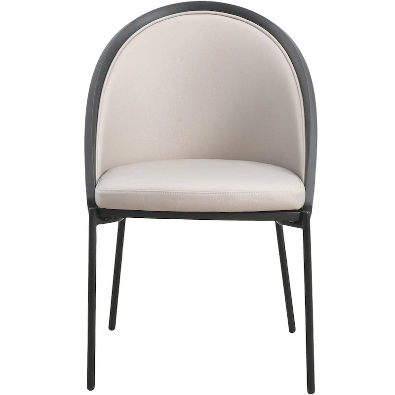 Urbane Upholstered Faux Leather Dining Chair with Powder Coated Steel Legs by LeisureMod