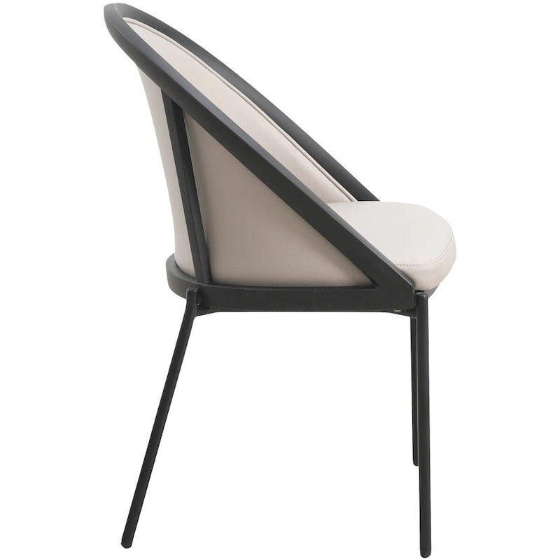 Urbane Upholstered Faux Leather Dining Chair with Powder Coated Steel Legs by LeisureMod