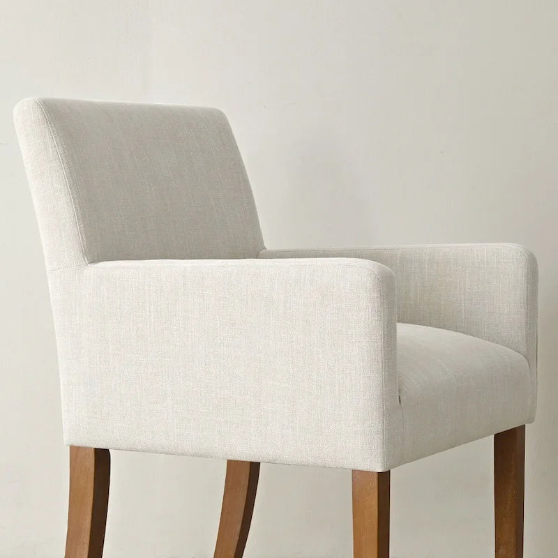 Linen Upholstered Armchair(Set of 2)