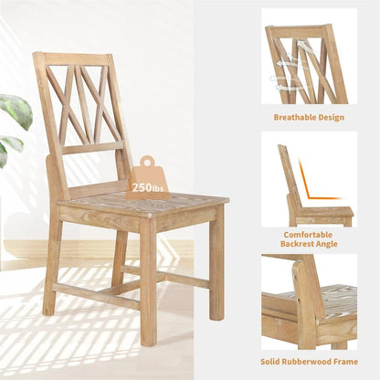 Extendable Dining Table Set Round Trestle Table and 4 Dining Chairs