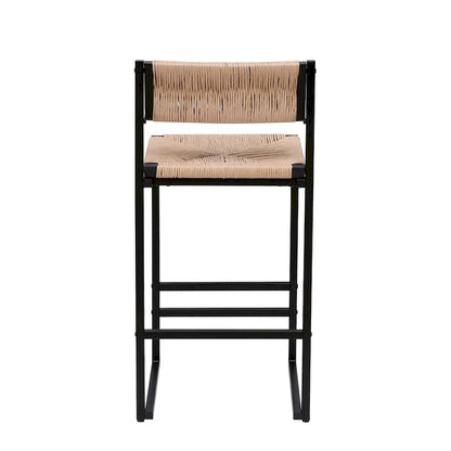 Bar Stools Set of 2 Paper Rope Weave Dining Chairs