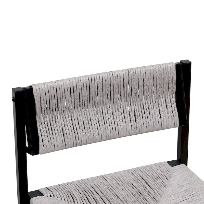 Bar Stools Set of 2 Paper Rope Weave Dining Chairs