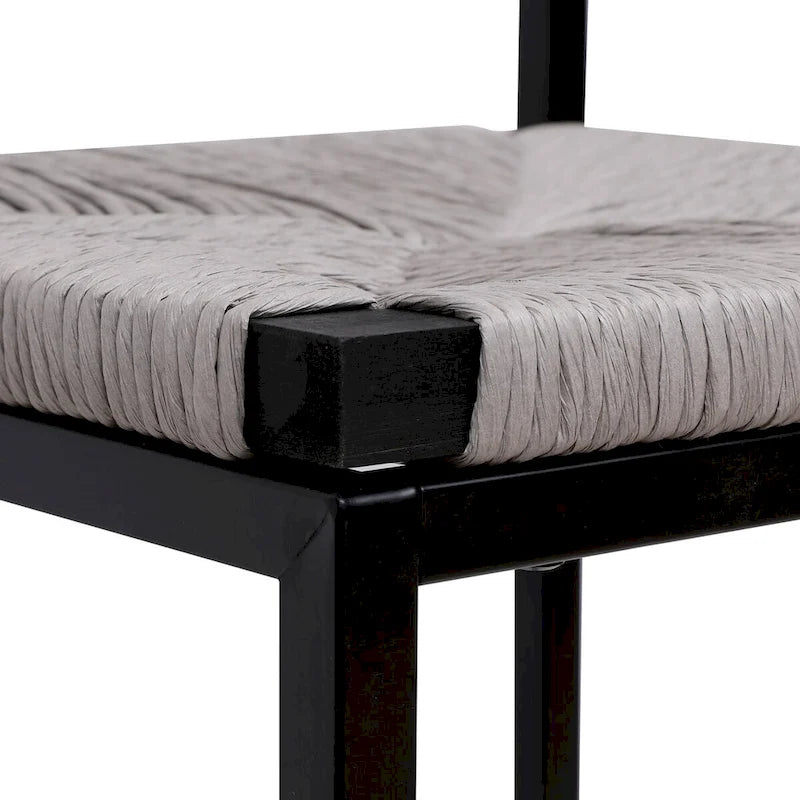 Bar Stools Set of 2 Paper Rope Weave Dining Chairs