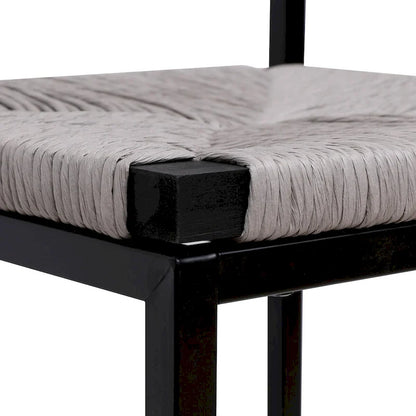 Bar Stools Set of 2 Paper Rope Weave Dining Chairs