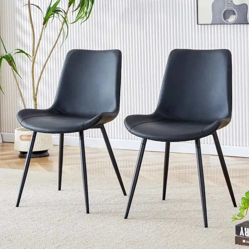 A Set Of 4 Style Restaurant Cushioned Chairs With Suede Backrests And Black Metal Legs,Suitable For Kitchens,Lounges,Farmhouses