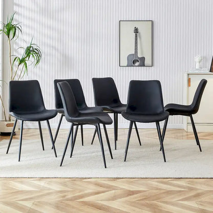 A Set Of 4 Style Restaurant Cushioned Chairs With Suede Backrests And Black Metal Legs,Suitable For Kitchens,Lounges,Farmhouses