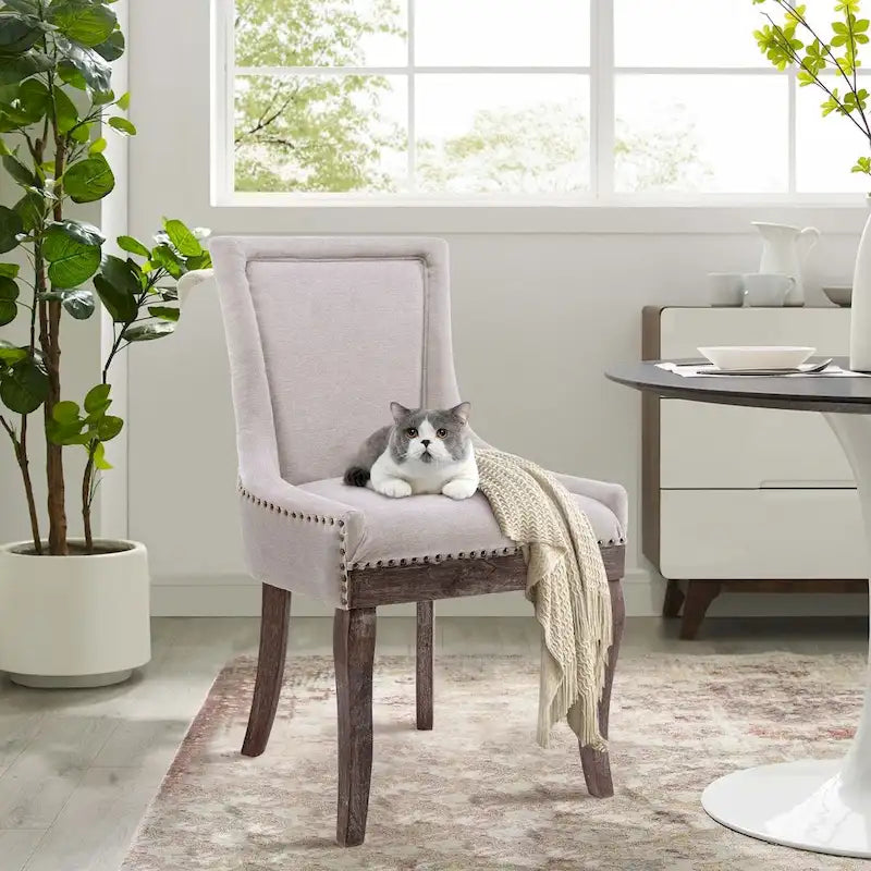 Traditional Tufted Ultra Upholstered Wingback Dining Chair Set of 4