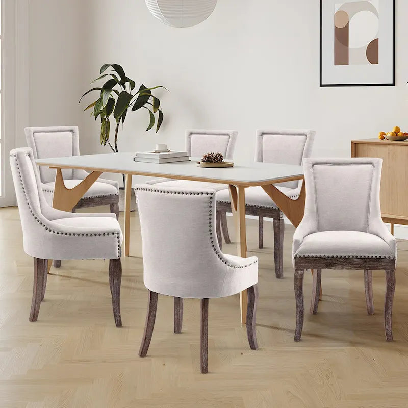 Traditional Tufted Ultra Upholstered Wingback Dining Chair Set of 4