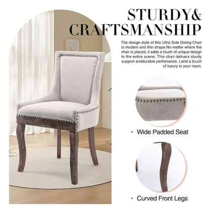 Traditional Tufted Ultra Upholstered Wingback Dining Chair Set of 4