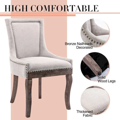 Traditional Tufted Ultra Upholstered Wingback Dining Chair Set of 4