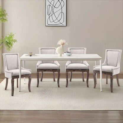 Traditional Tufted Ultra Upholstered Wingback Dining Chair Set of 4