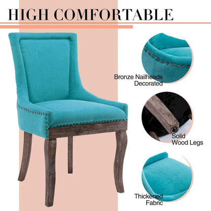 Traditional Tufted Ultra Upholstered Wingback Dining Chair Set of 4