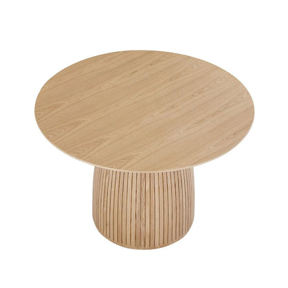 Round Dining Table Kitchen Table Small Space Dining Table MDF for 4-6 People - D 47.24  x H 49.63