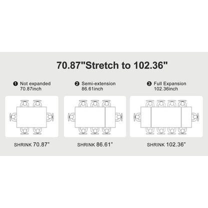 9 - Piece Extendable Rectangular Sintered Stone Cross Legs Dining Set With 8 Chairs
