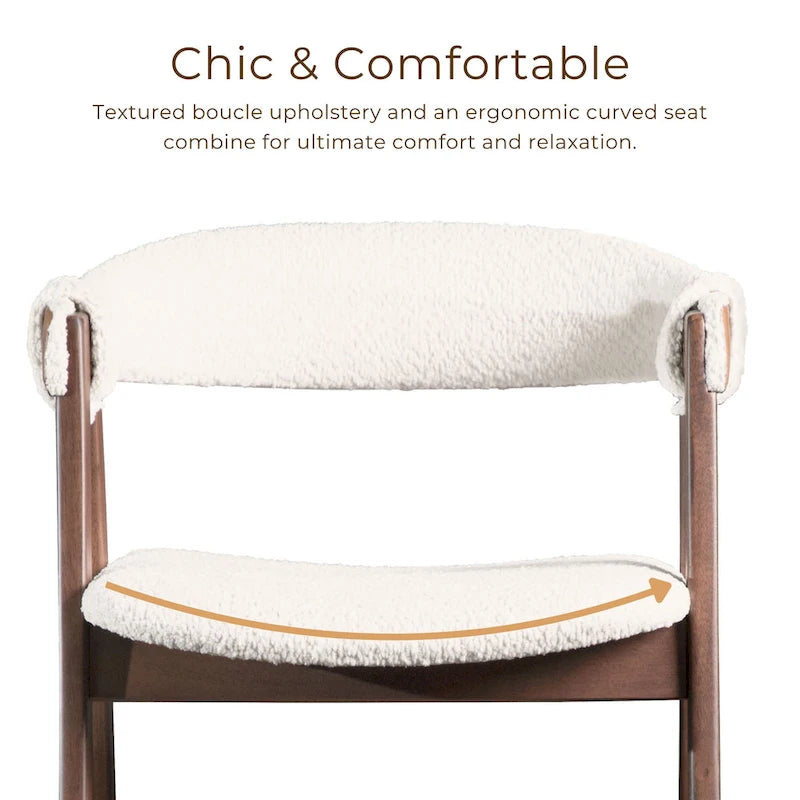 Furniture of America Shaw Mid-century 5-Piece Walnut Wood Counter Height Table Set with 4 Chairs