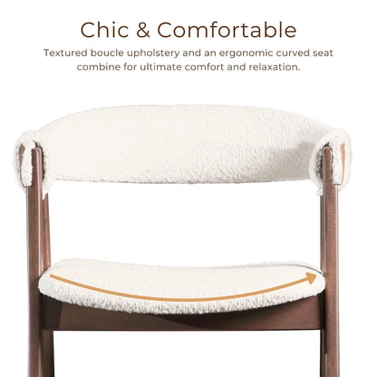 Furniture of America Shaw Mid-century 5-Piece Walnut Wood Counter Height Table Set with 4 Chairs