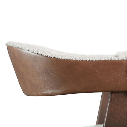 Furniture of America Shaw Mid-century 5-Piece Walnut Wood Counter Height Table Set with 4 Chairs