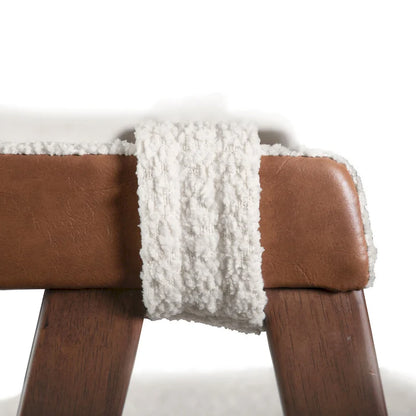 Furniture of America Shaw Mid-century 5-Piece Walnut Wood Counter Height Table Set with 4 Chairs