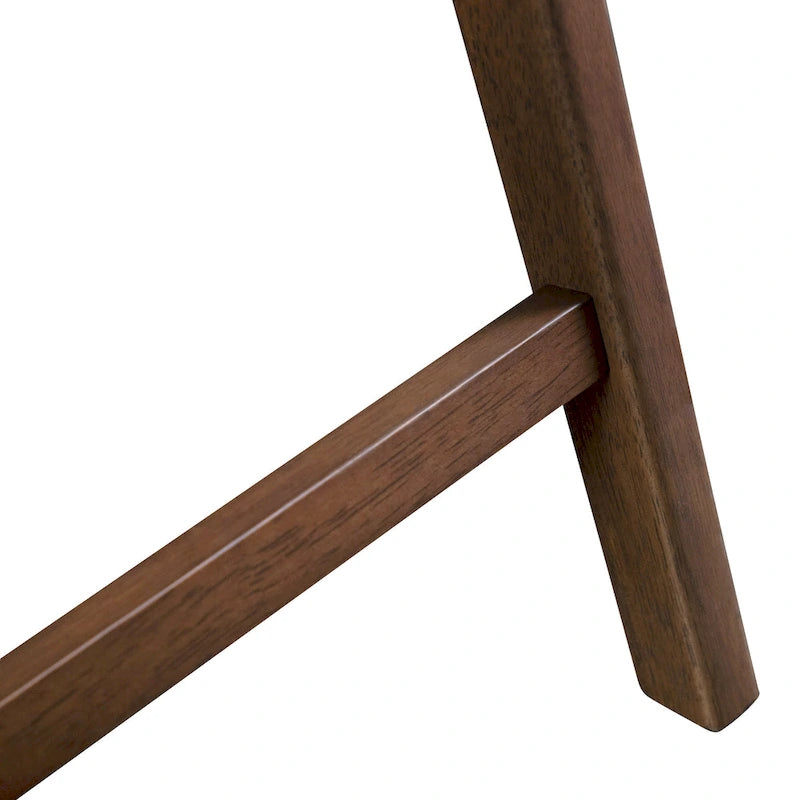 Furniture of America Shaw Mid-century 5-Piece Walnut Wood Counter Height Table Set with 4 Chairs