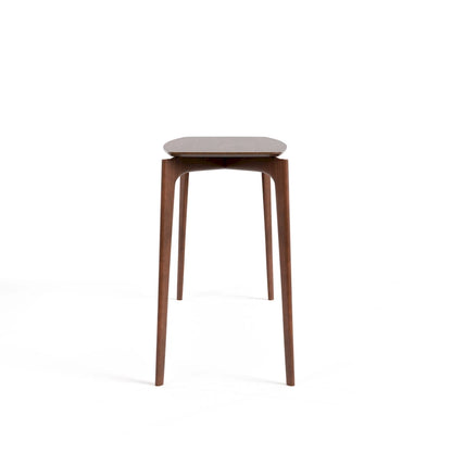 Furniture of America Shaw Mid-century 5-Piece Walnut Wood Counter Height Table Set with 4 Chairs