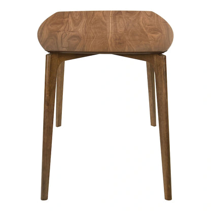 Furniture of America Shaw Mid-century 5-Piece Walnut Wood Counter Height Table Set with 4 Chairs