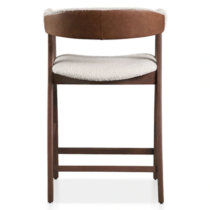 Furniture of America Shaw Mid-century 5-Piece Walnut Wood Counter Height Table Set with 4 Chairs