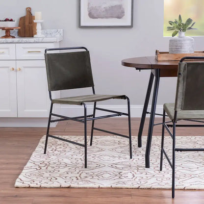Leffler Sanded Steel and Fabric Industrial Dining Chair