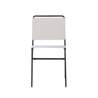Leffler Sanded Steel and Fabric Industrial Dining Chair