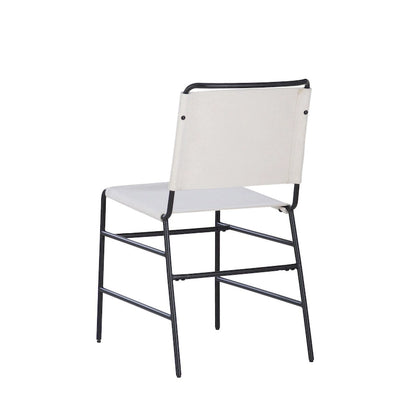 Leffler Sanded Steel and Fabric Industrial Dining Chair