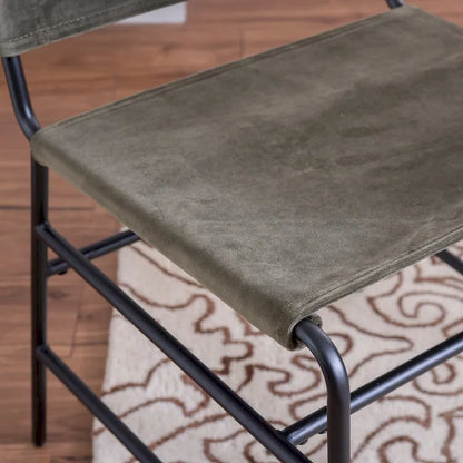 Leffler Sanded Steel and Fabric Industrial Dining Chair