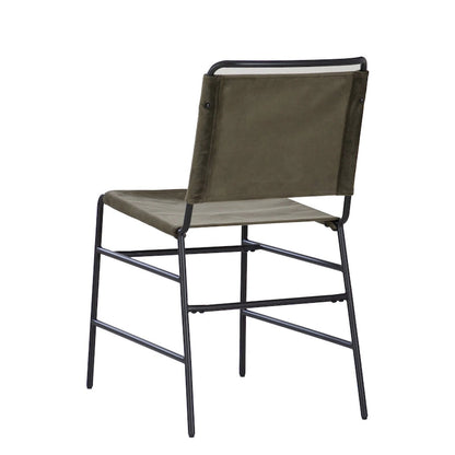 Leffler Sanded Steel and Fabric Industrial Dining Chair