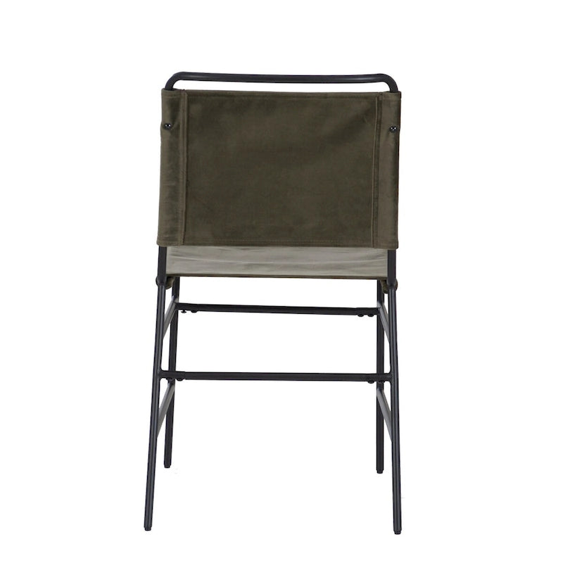 Leffler Sanded Steel and Fabric Industrial Dining Chair