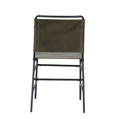 Leffler Sanded Steel and Fabric Industrial Dining Chair