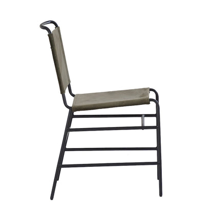 Leffler Sanded Steel and Fabric Industrial Dining Chair