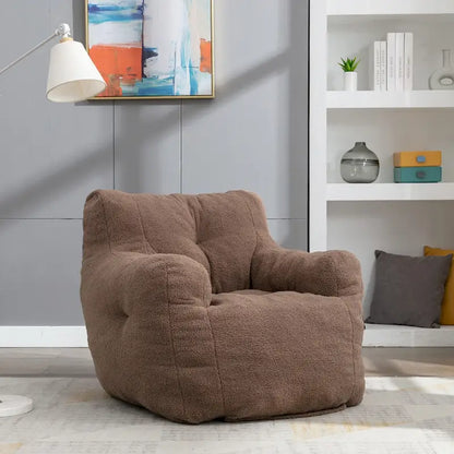 Mieres Faux Fur Fabric Bean Bag Chair, Floor Sofa For Living Room, Bedroom Lazy Sofa