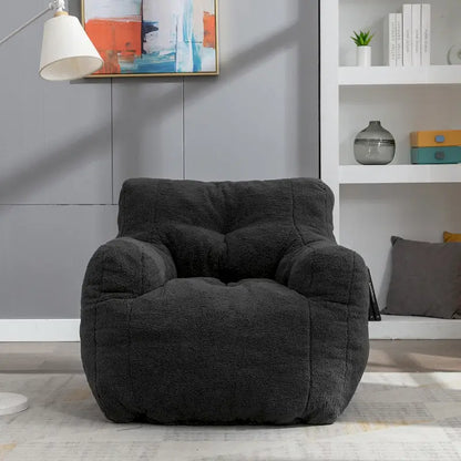 Mieres Faux Fur Fabric Bean Bag Chair, Floor Sofa For Living Room, Bedroom Lazy Sofa
