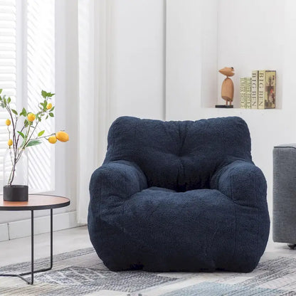 Mieres Faux Fur Fabric Bean Bag Chair, Floor Sofa For Living Room, Bedroom Lazy Sofa