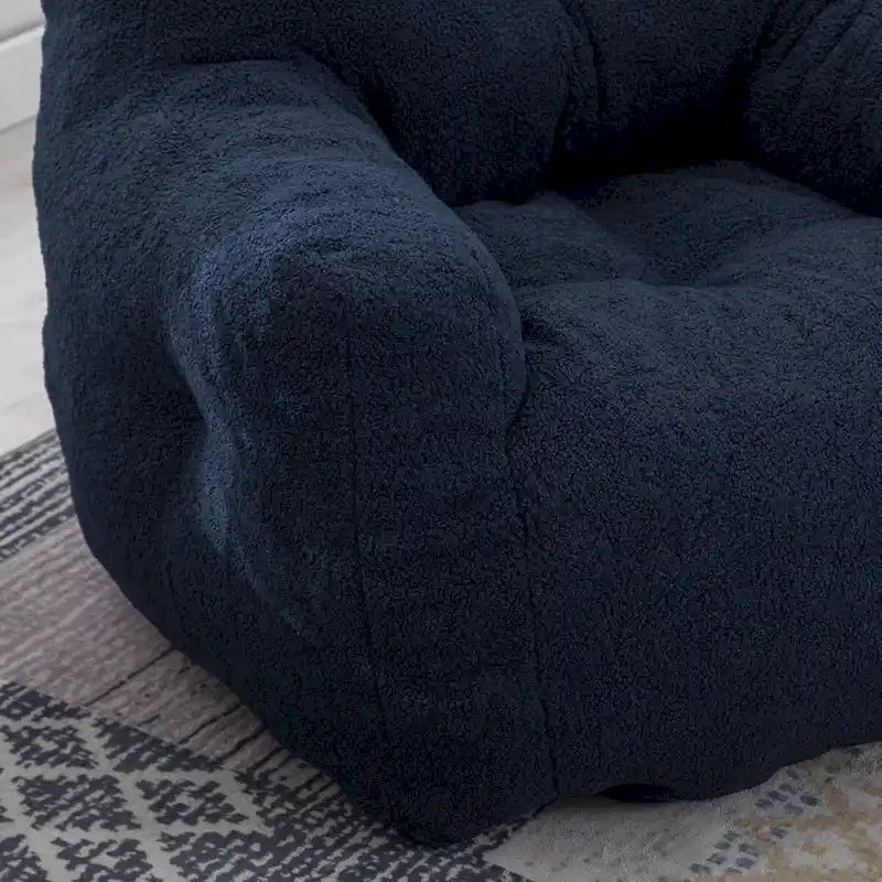 Mieres Faux Fur Fabric Bean Bag Chair, Floor Sofa For Living Room, Bedroom Lazy Sofa