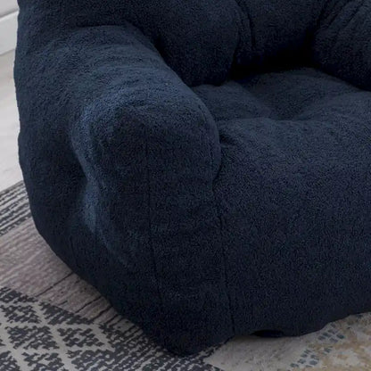 Mieres Faux Fur Fabric Bean Bag Chair, Floor Sofa For Living Room, Bedroom Lazy Sofa