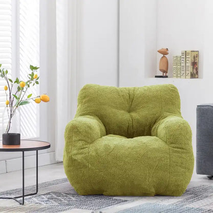 Mieres Faux Fur Fabric Bean Bag Chair, Floor Sofa For Living Room, Bedroom Lazy Sofa