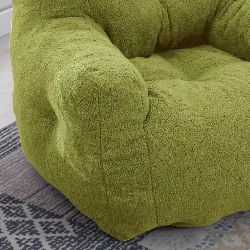 Mieres Faux Fur Fabric Bean Bag Chair, Floor Sofa For Living Room, Bedroom Lazy Sofa