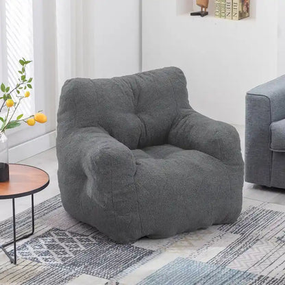 Mieres Faux Fur Fabric Bean Bag Chair, Floor Sofa For Living Room, Bedroom Lazy Sofa