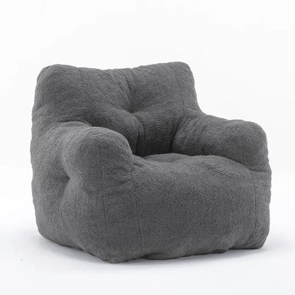 Mieres Faux Fur Fabric Bean Bag Chair, Floor Sofa For Living Room, Bedroom Lazy Sofa