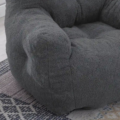 Mieres Faux Fur Fabric Bean Bag Chair, Floor Sofa For Living Room, Bedroom Lazy Sofa