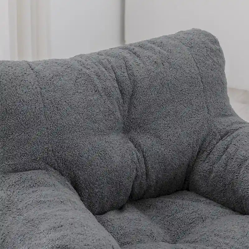Mieres Faux Fur Fabric Bean Bag Chair, Floor Sofa For Living Room, Bedroom Lazy Sofa